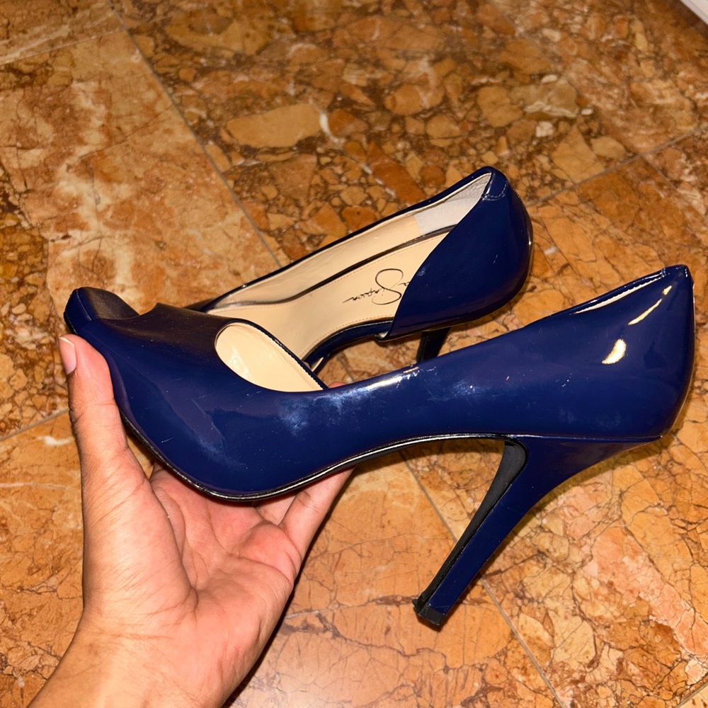 JESSICA SIMPSON NAVY BLUE HEELS/PUMPS